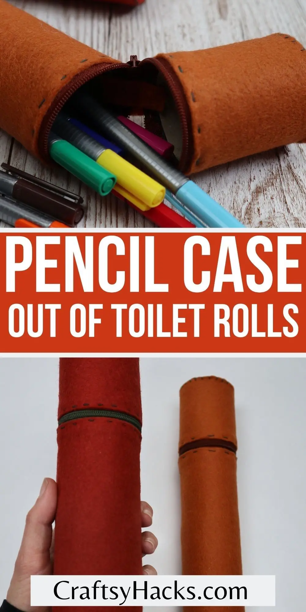 pencil case out of toilet rolls