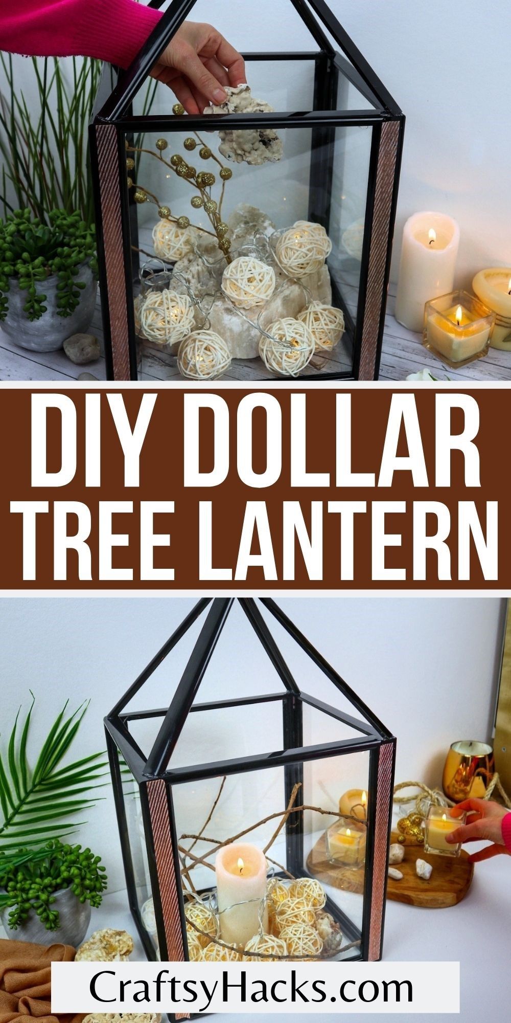 DIY dollar tree lantern