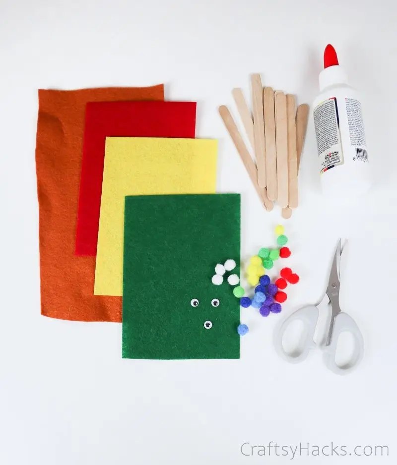 colored felt and craft supplies