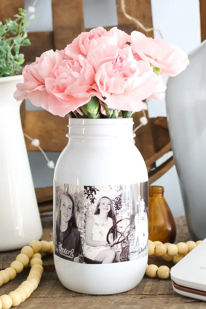 DIY Photo Mason Jar Centerpiece