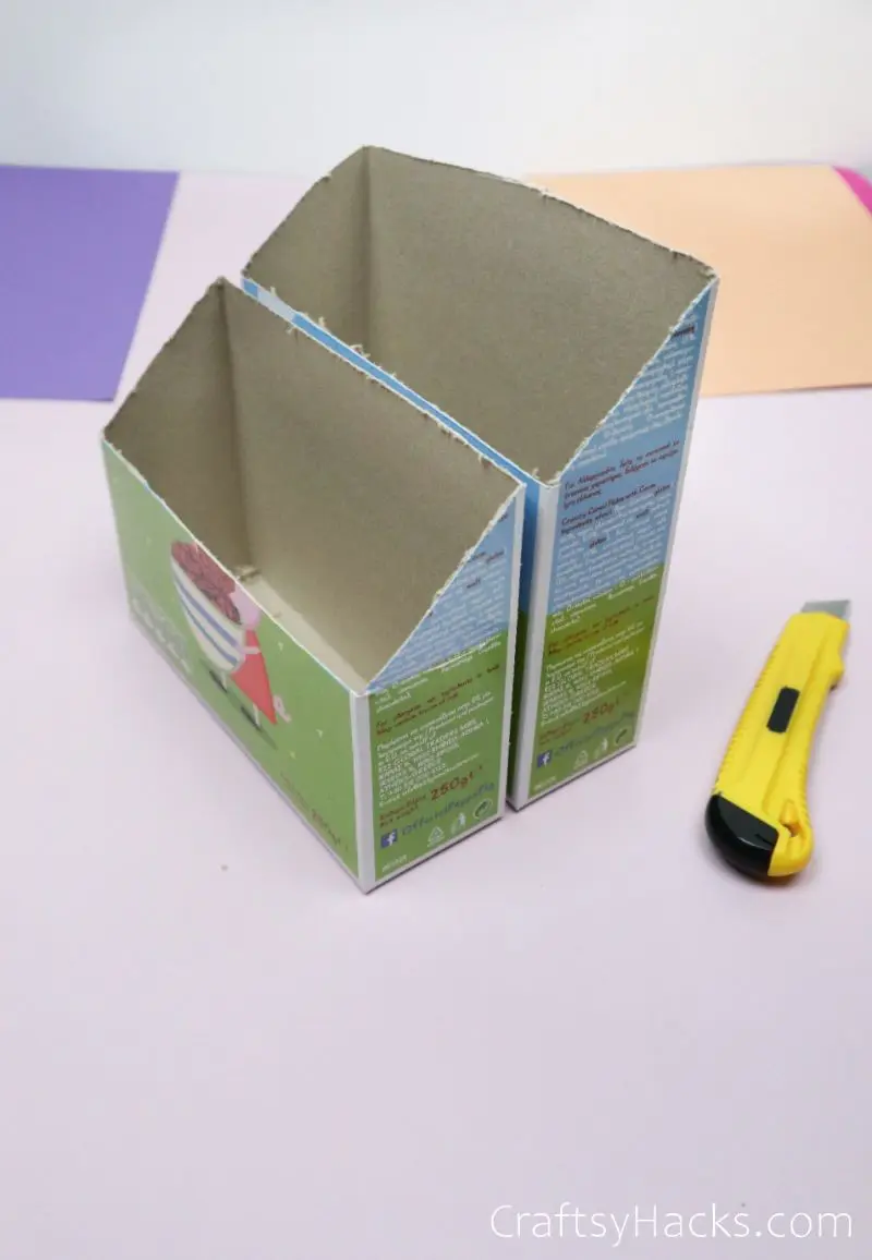cut cereal boxes with box cutter