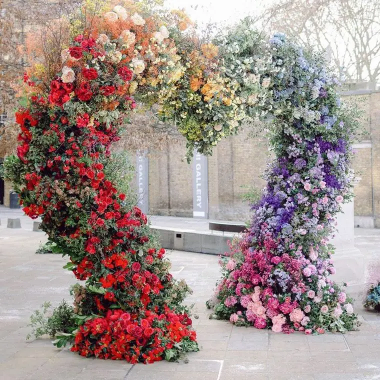 Floral heart arch