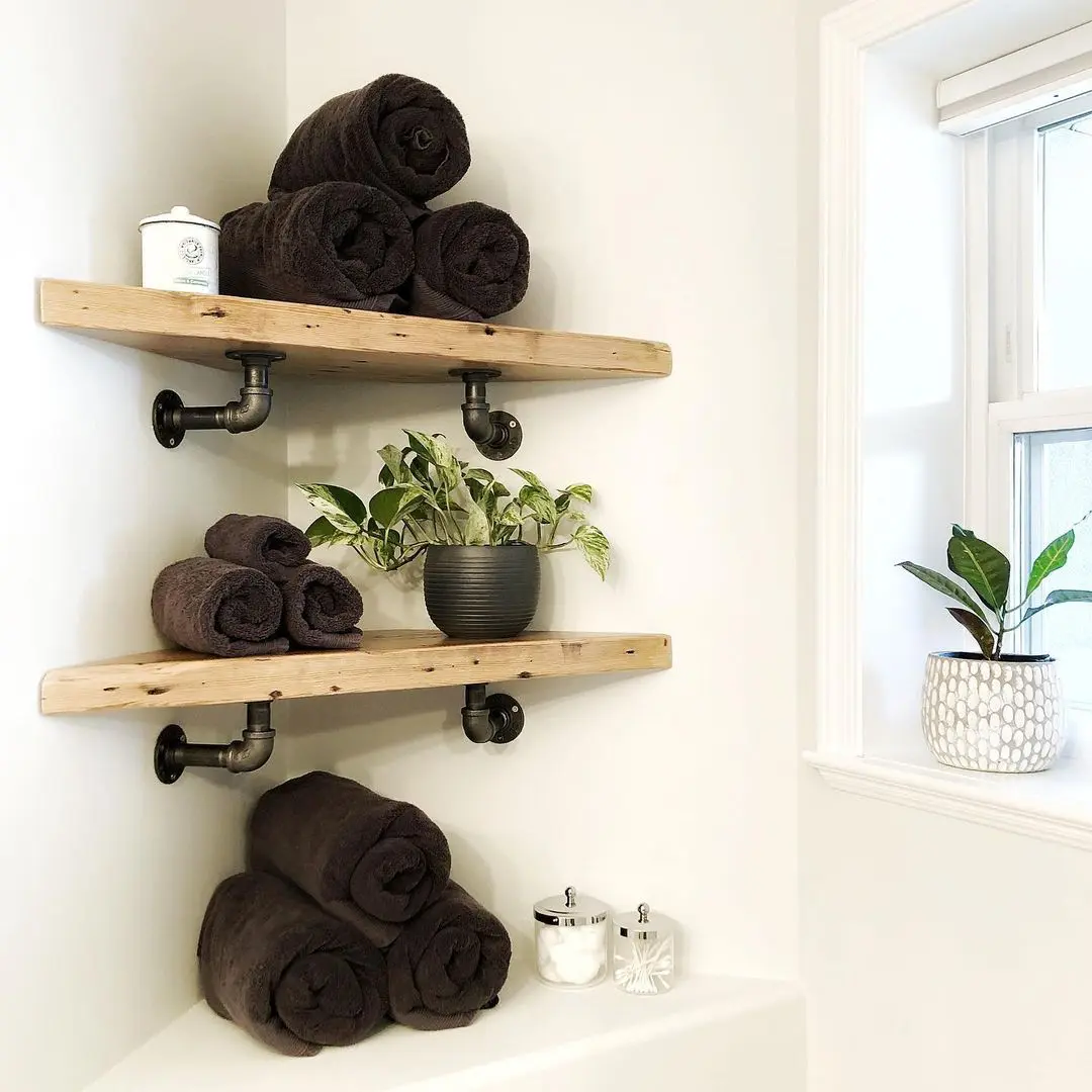 Reclaimed Wood Corner Shelves
