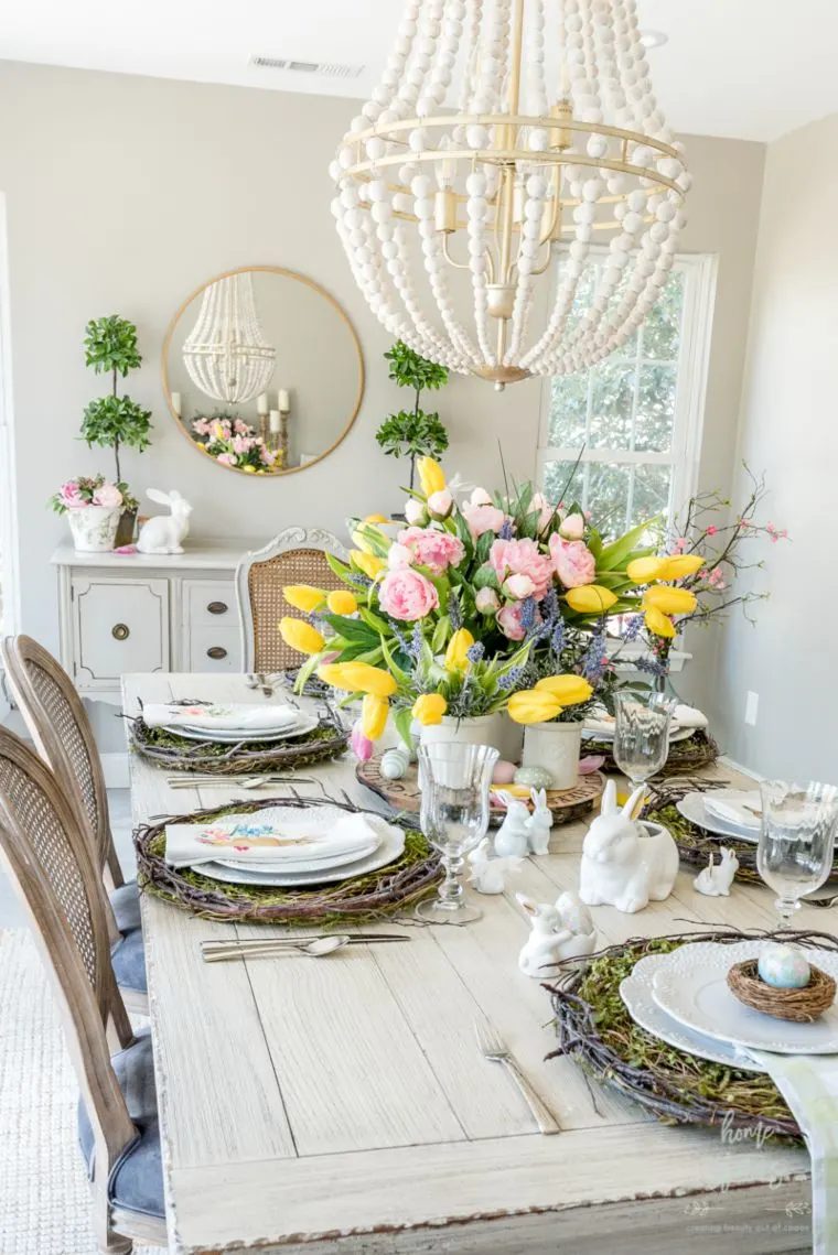 Yellow tulip centerpiece