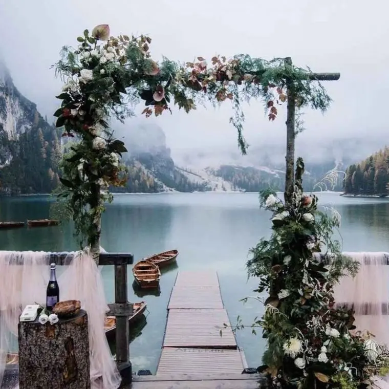 Tuscan-Inspired Lakeside Arch