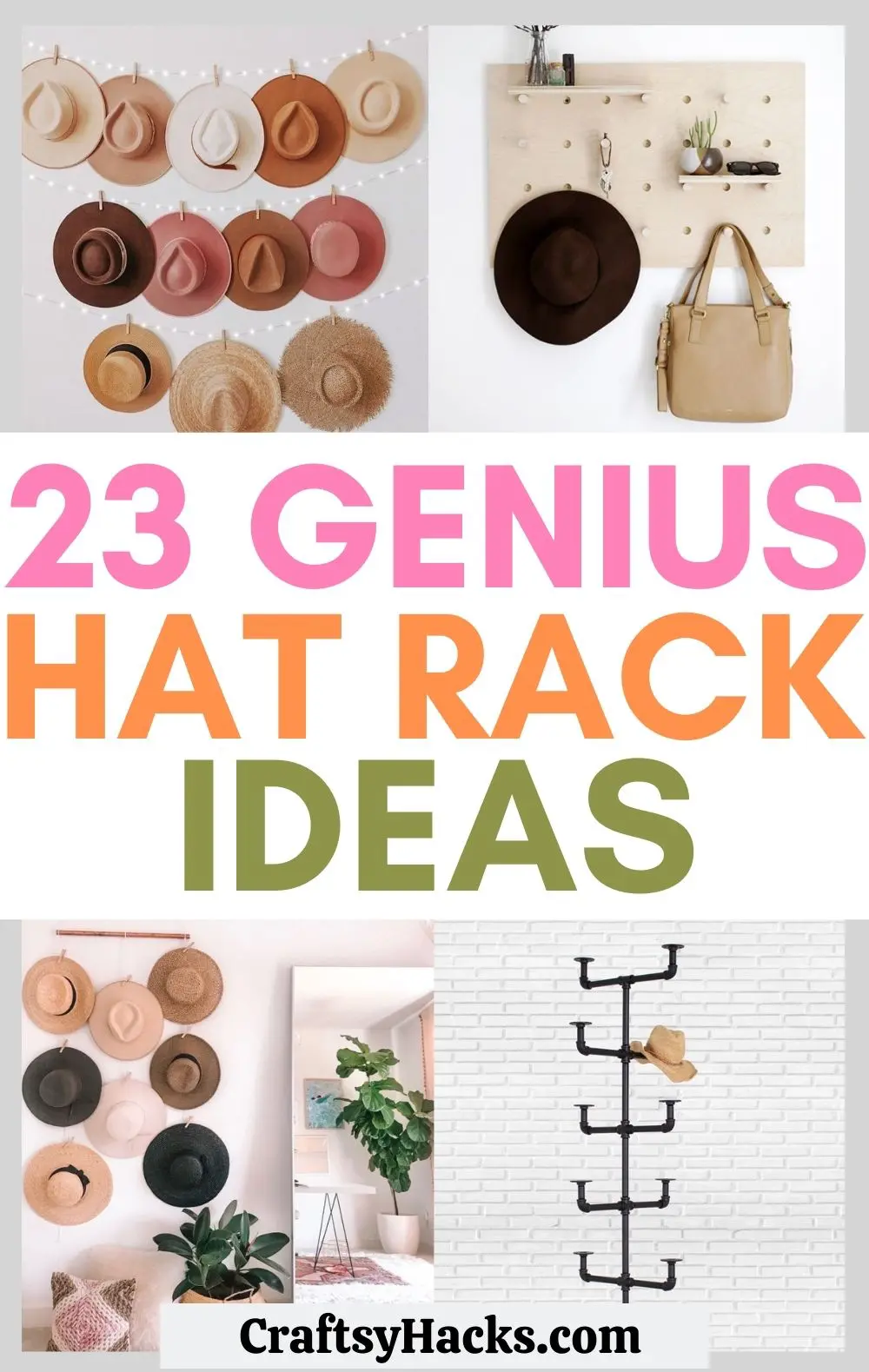 Creative ways to online hang hats on wall