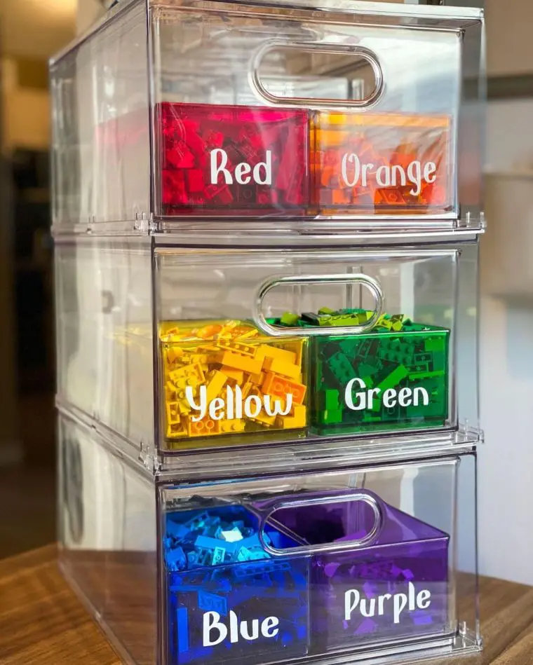 Color-Coded Acrylic Stacking Drawers