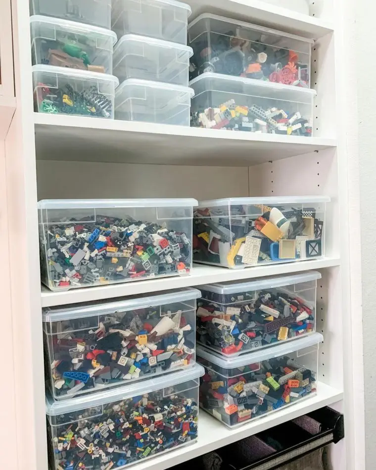 Clear lego best sale storage bins