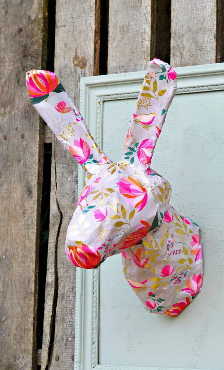 Papier Mache Rabbit Head