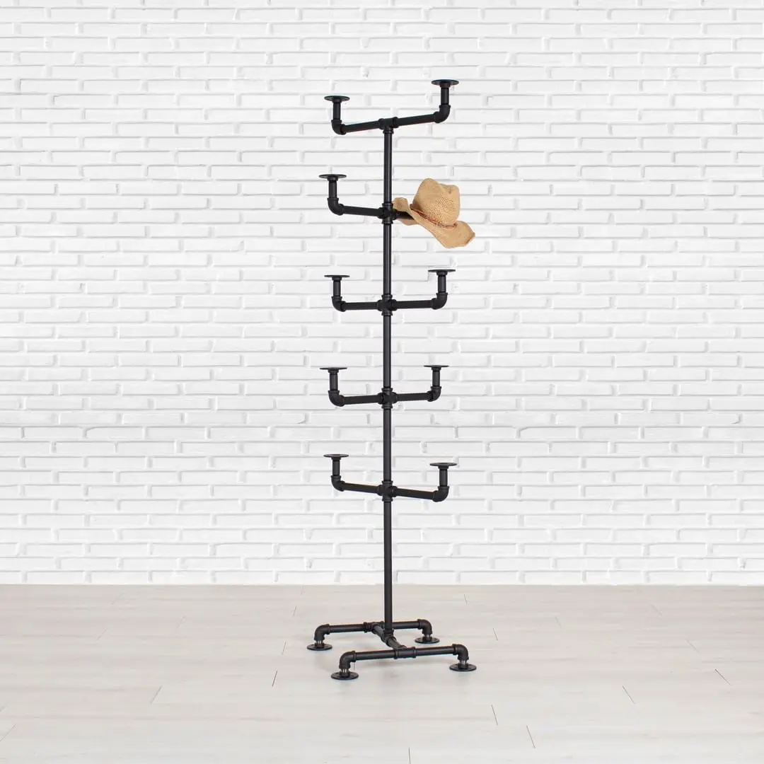 Industrial-Inspired Pipe Hat Rack