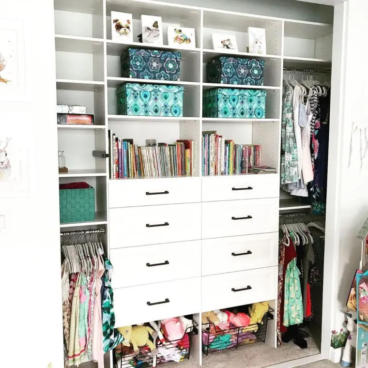 Childs Closet with drawers