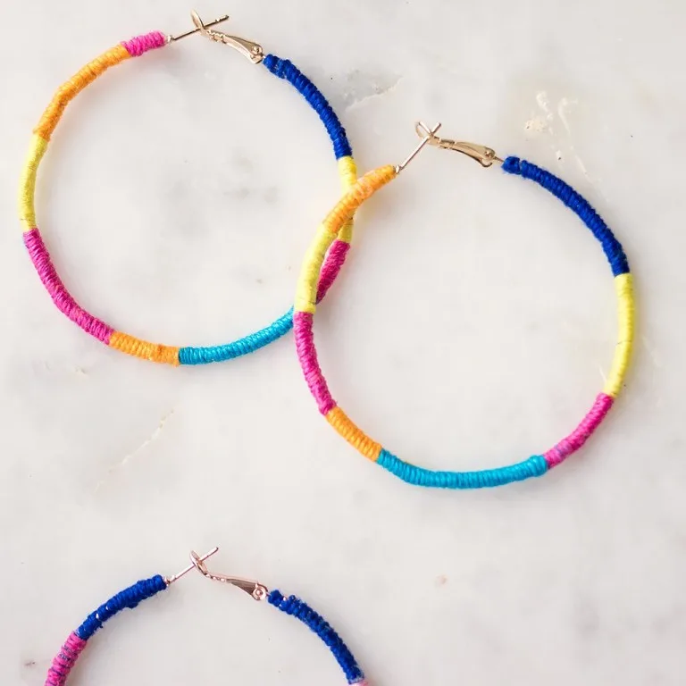 Rainbow-Wrapped Hoops