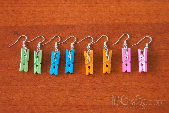 Mini Clothespin Earrings