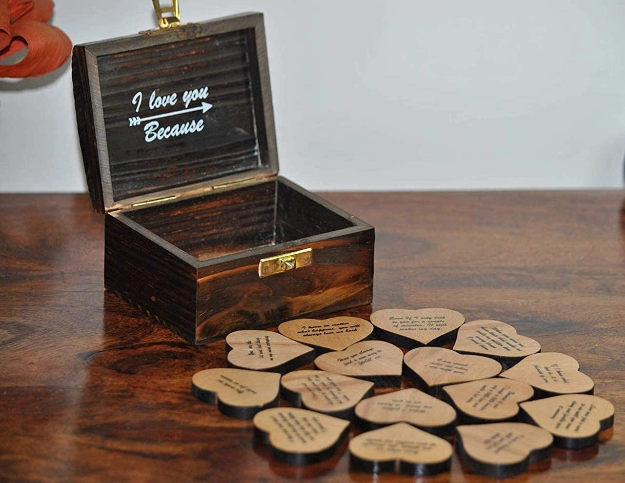 wooden heart box