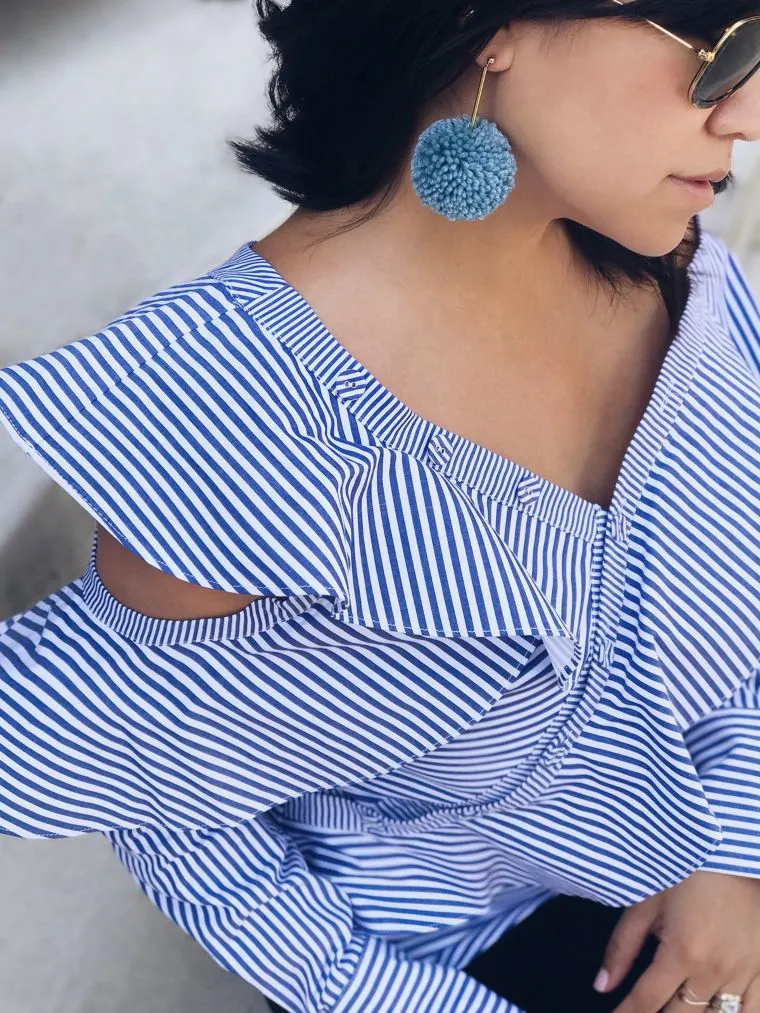 Sleek Pom-Pom Earrings