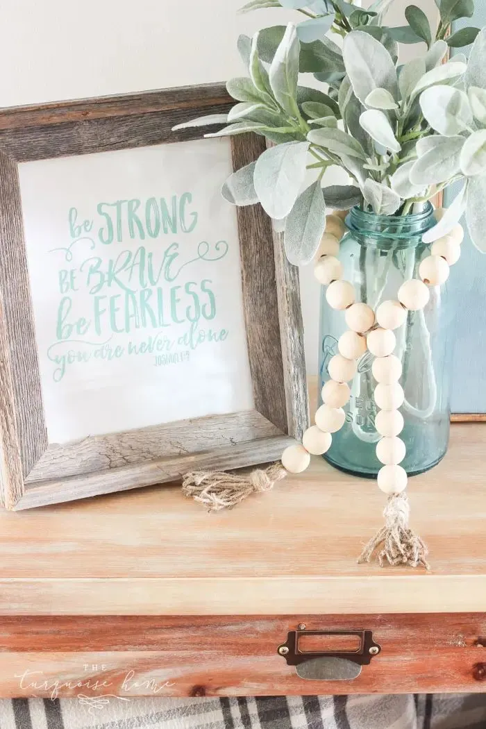 Wooden Bead Garland with Tassels