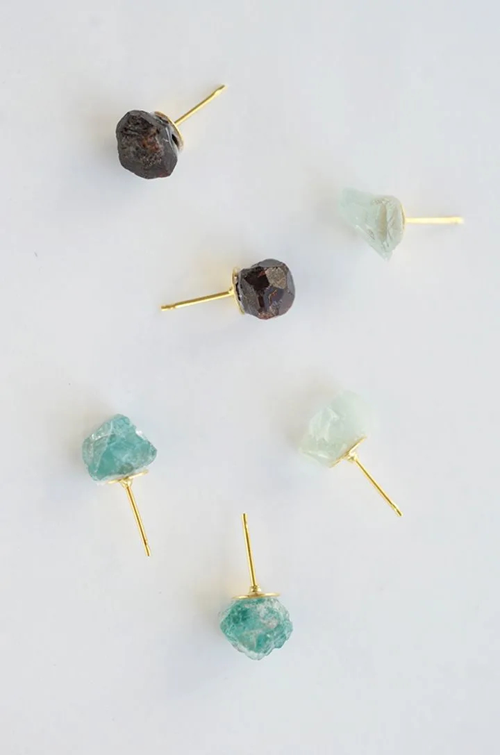 Raw Stone Studs