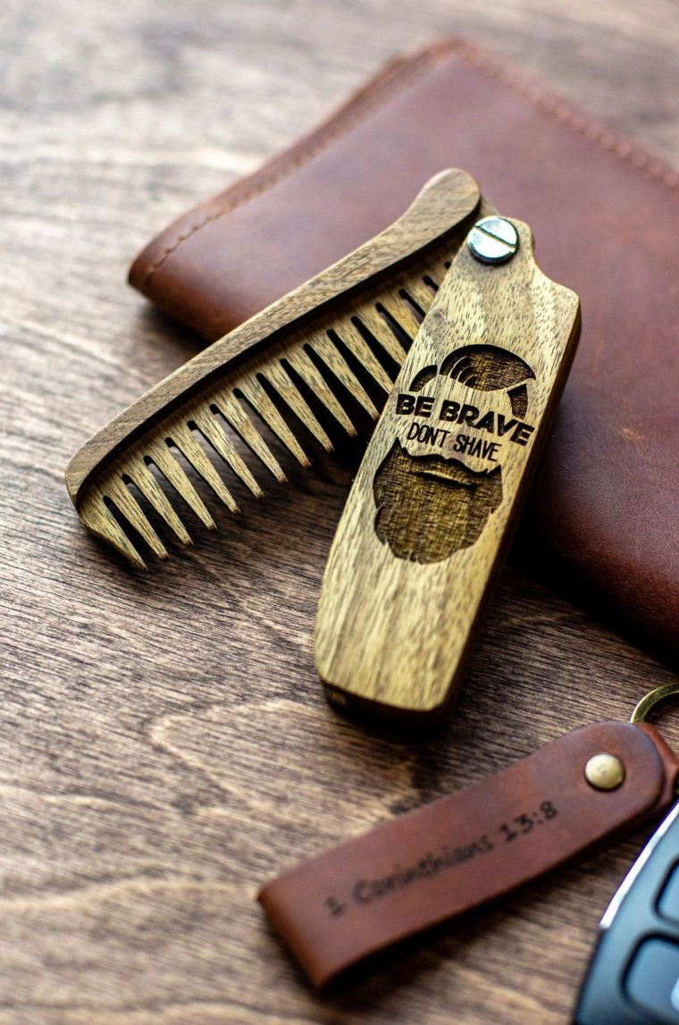 wooden beard comb