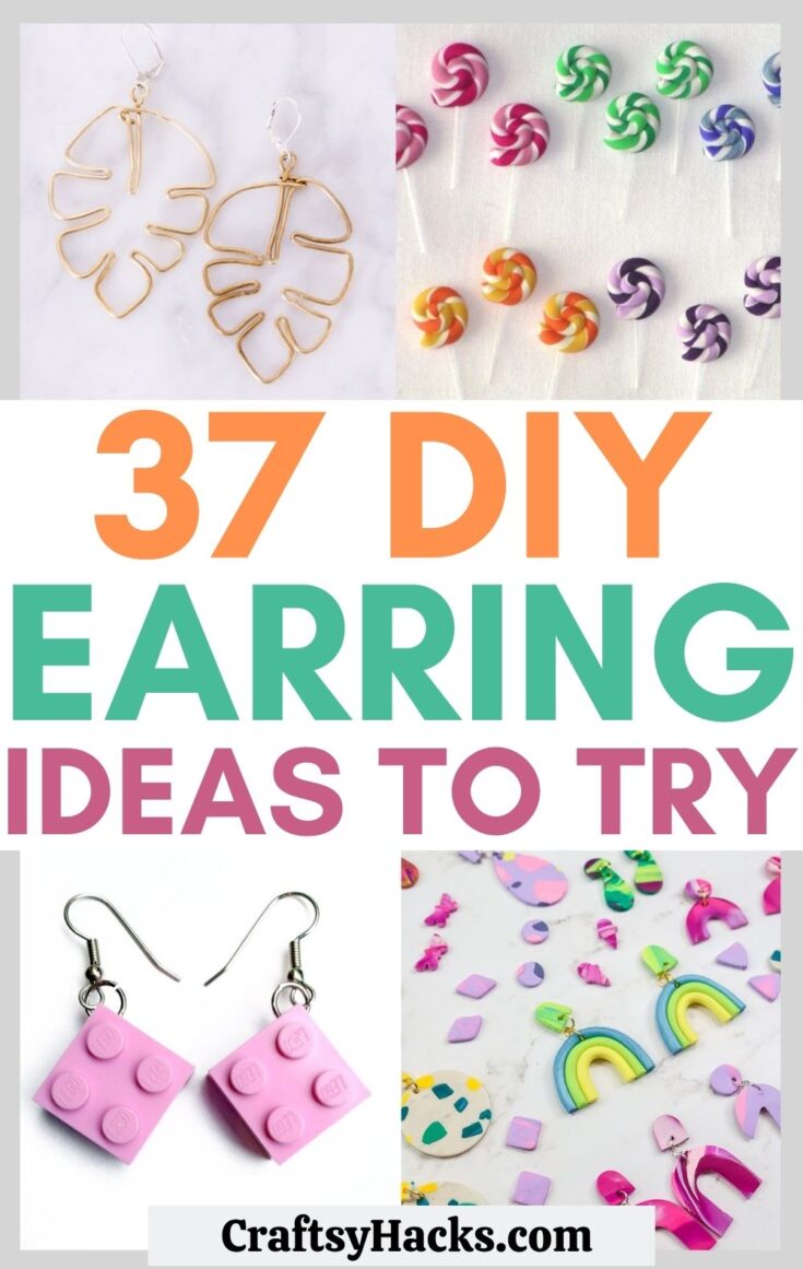 37 DIY Earring Ideas You Can Make On The Budget Craftsy Hacks   37 DIY Earring Ideas 1 735x1161 