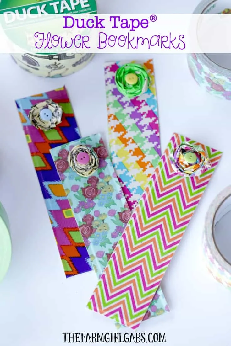 Duct Tape Flower Bookmarks