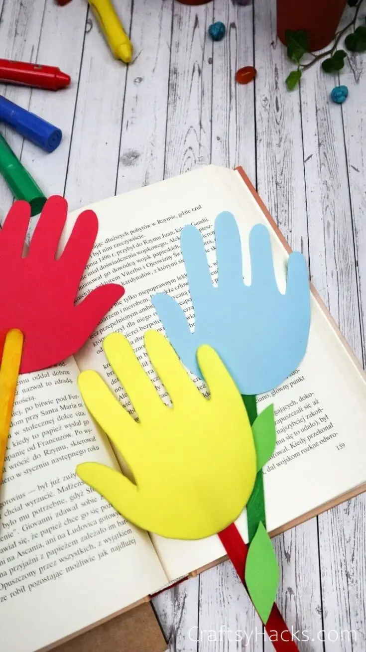 DIY Handprint Bookmarks