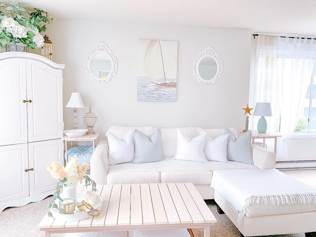 light sea themed living room