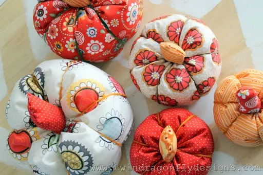 Scrap Fabric Pumpkins