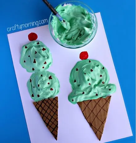 Puffy Paint Ice Cream Cone Craft
