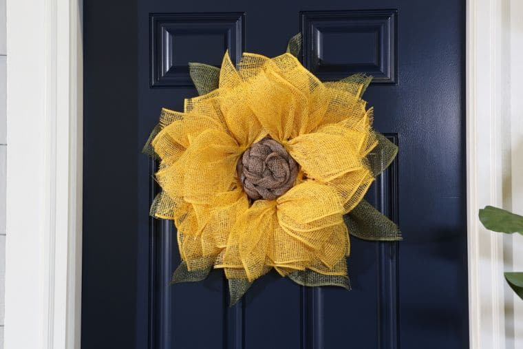 Burlap Mesh Sunflower Wreath