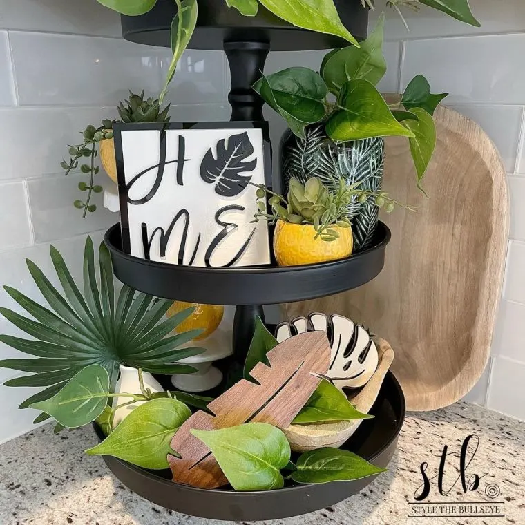Tropical-Themed Three-Tier Display