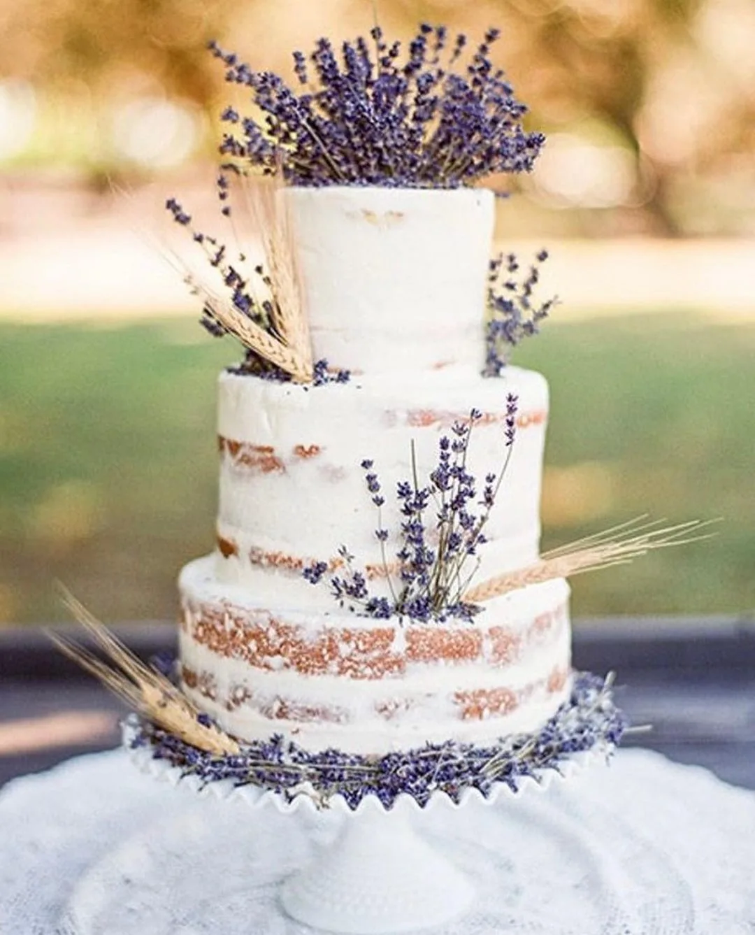 Wedding Cake With Lavender