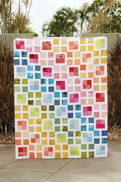 Rainbow Scrappy Lattice Quilt Pattern