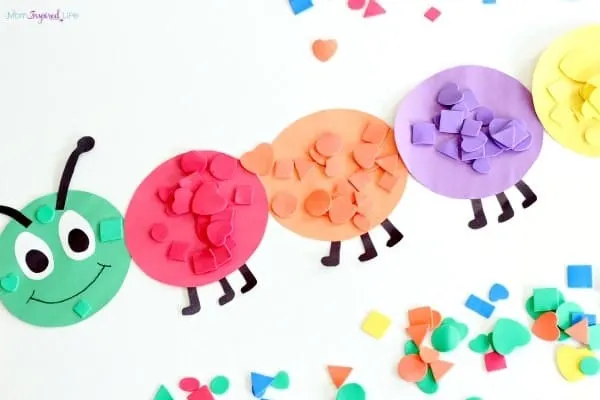 Shape Sorting Caterpillar Craft