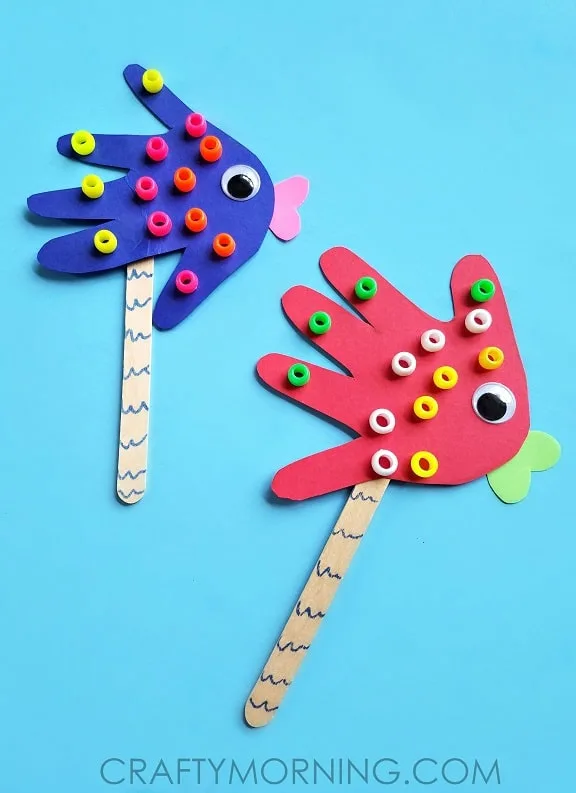 Handprint Fish Puppets