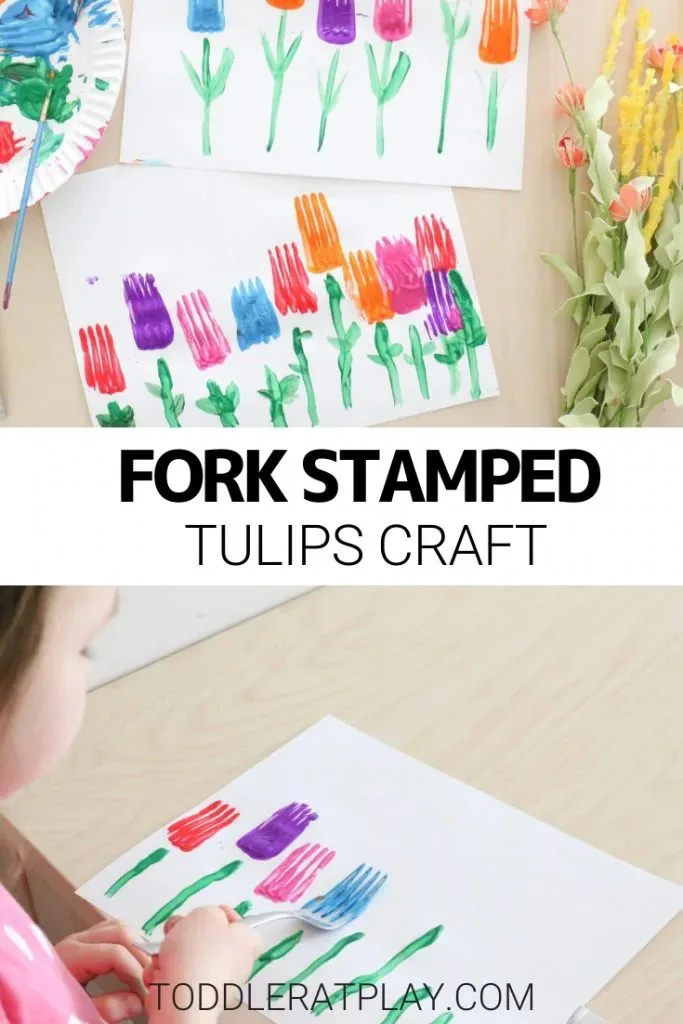 Fork Stamped Tulip Craft