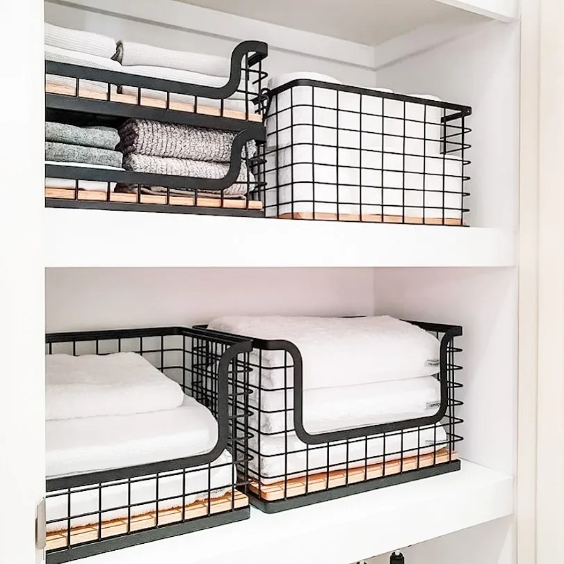 Linen Closet Wire Baskets