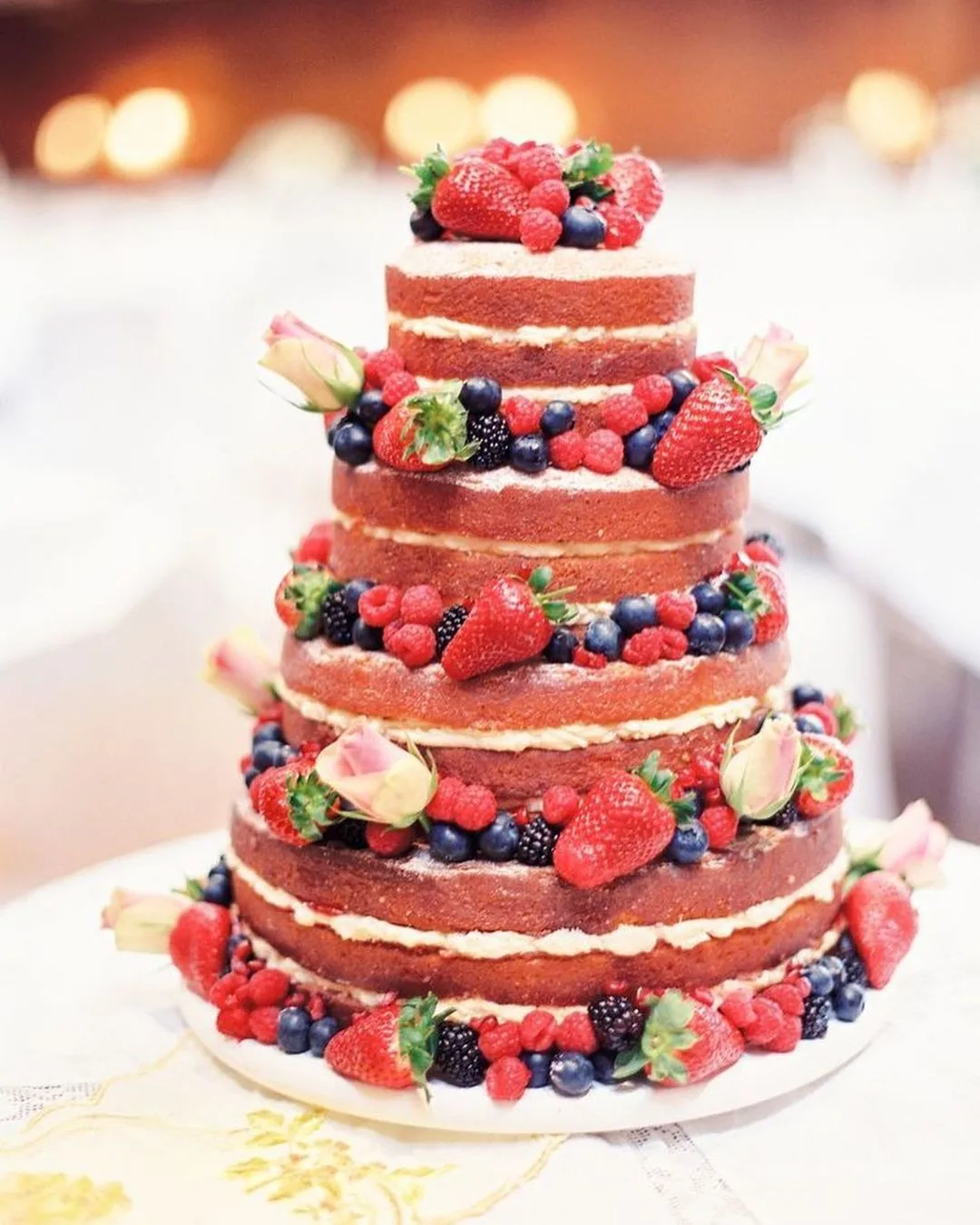 Roses and Berries Red Cake