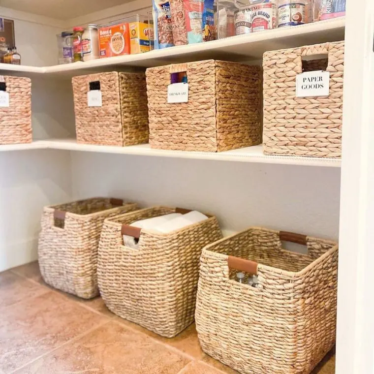 Wicker Basket Pantry Organizer