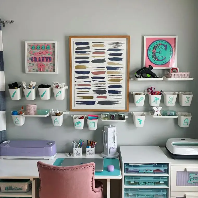 Craft Desk With Hanging Bin-Storage