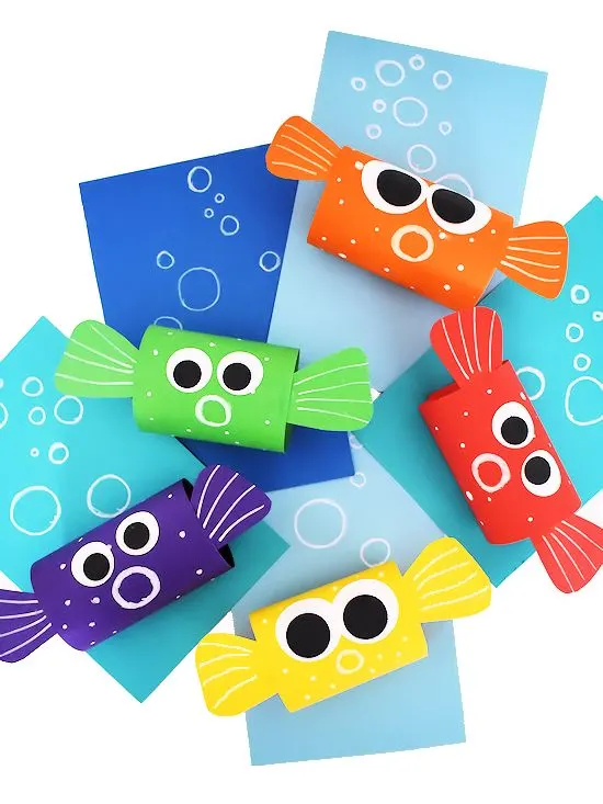 Paper Loop Pufferfish Craft