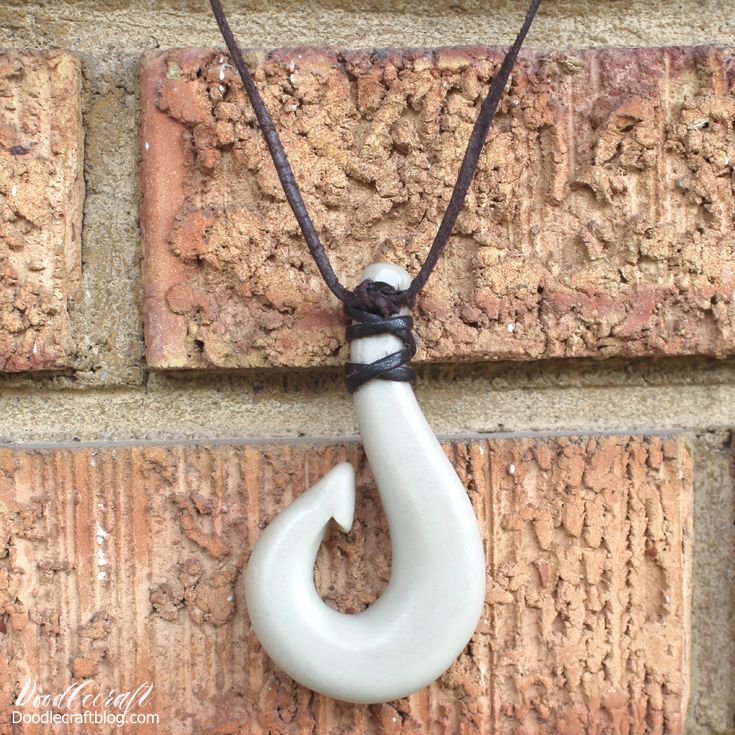 Maui Fish Hook Resin Necklace