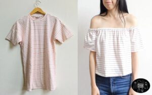 how to make an off the shoulder t shirt