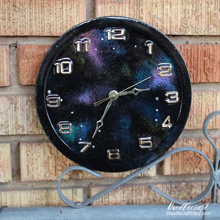 Galaxy Painted Resin Clock