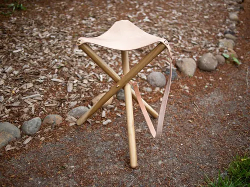 Brass plated stool.