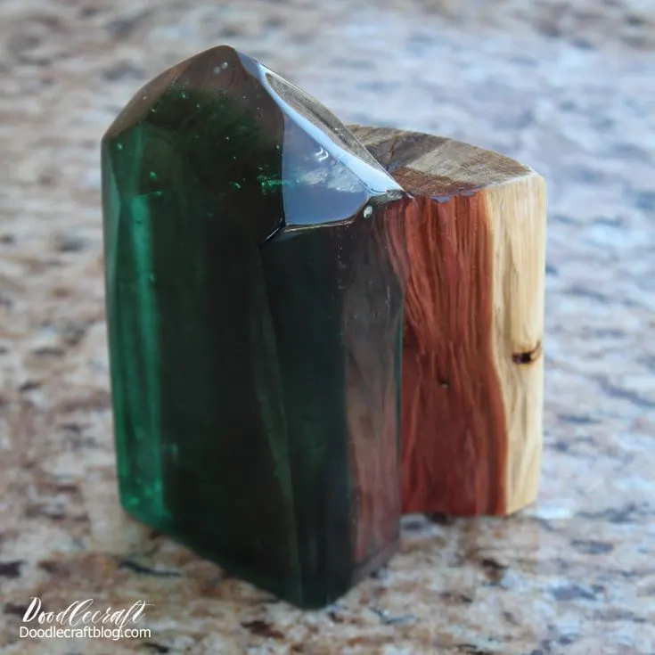 DIY Resin Geometric Wood Bookends