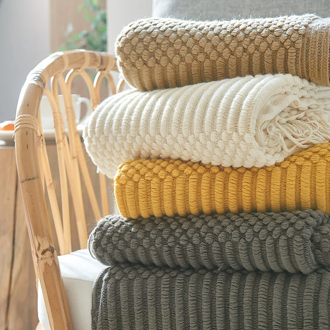 knitted throw blanket