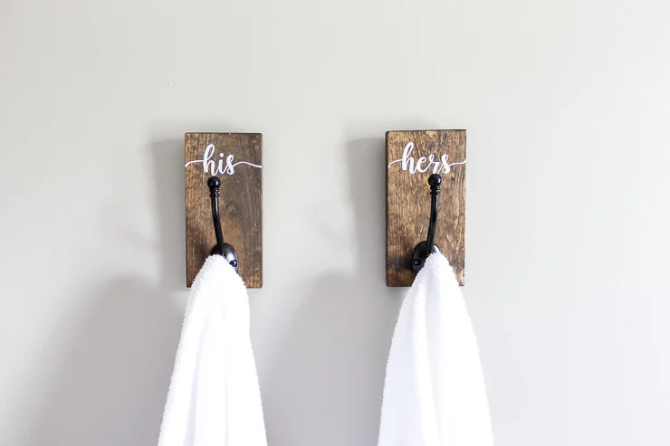 DIY His And Hers Towel Hooks