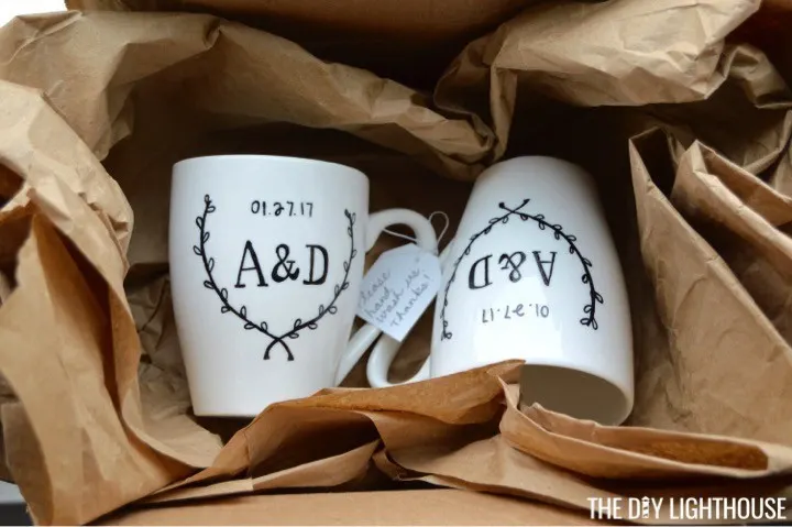 DIY Sharpie Wedding Mugs