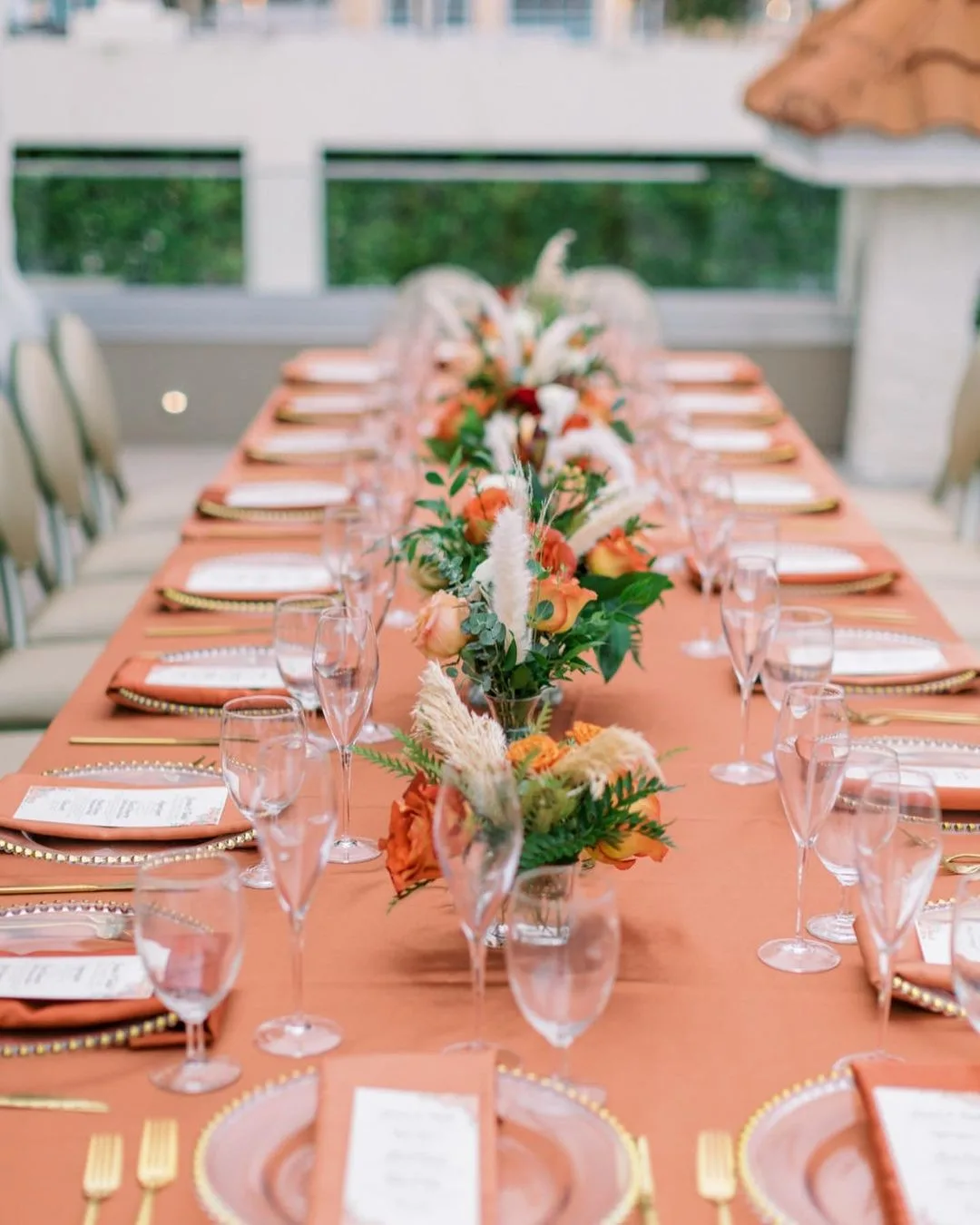 Coral Roses Centerpiece