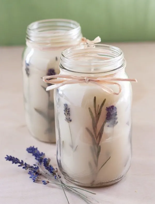 Pressed Herb Candles